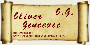 Oliver Genčević vizit kartica